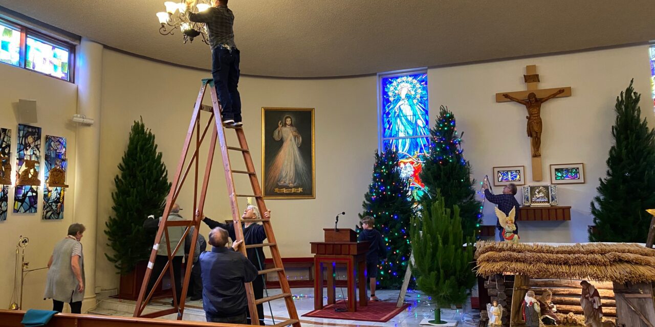 Przygotowaliśmy wystrój naszego kościoła na uroczystości Bożego Narodzenia