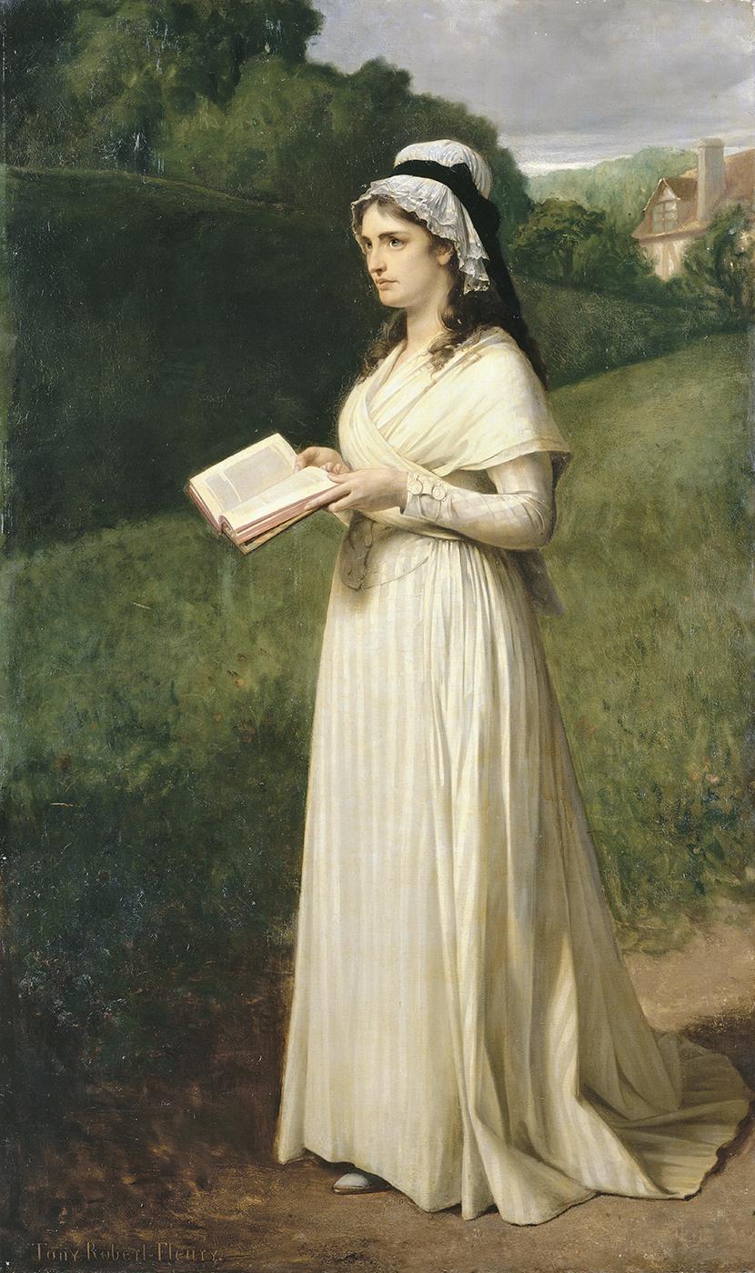 Charlotta Corday w Caen. Autor obrazu: Tony Robert Fleury. Wikipedia domena publiczna: https://en.wikipedia.org/wiki/Charlotte_Corday.